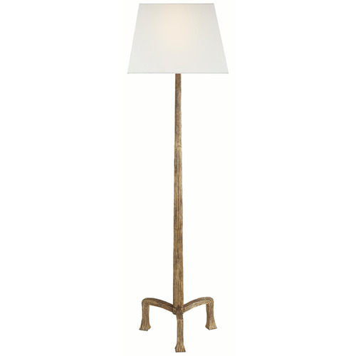 Visual Comfort Signature Collection Visual Comfort Signature Collection Strie Gilded Iron Floor Lamp with Rectangle Shade CHA9707GI-L