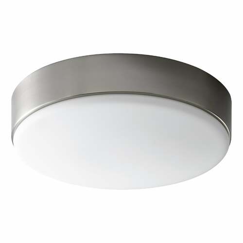 Journey 14-Inch Acrylic LED Flush Mount in Nickel by Oxygen Lighting