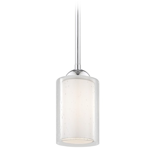 Design Classics Lighting Design Classics Gala Fuse Chrome Stem Hung Mini-Pendant with Double Glass Shade 581-26 GL1061 GL1041C