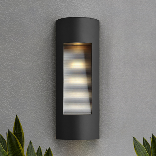 Hinkley Modern LED Outdoor Wall Light with Etched in Satin Black Finish 1660SK-LED