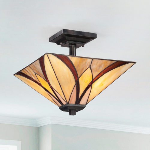 Asheville Semi-Flush Mount in Valiant Bronze by Quoizel Lighting