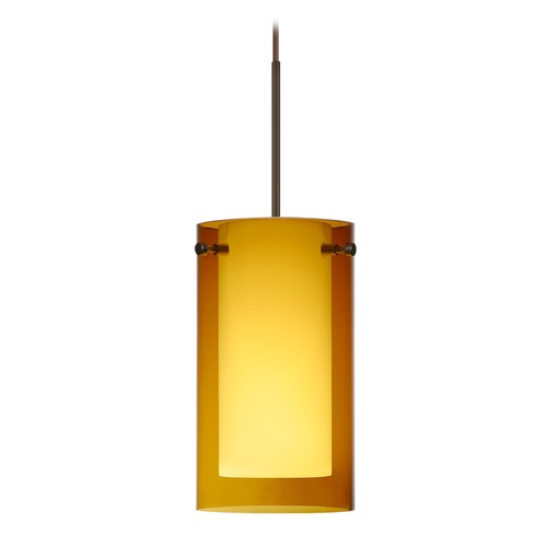 Besa Lighting Besa Lighting Pahu Bronze Mini-Pendant Light 1XT-G44007-BR