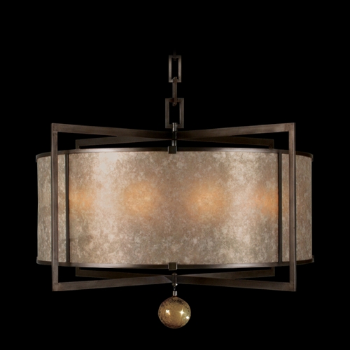 Fine Art Lamps Singapore Moderne Brown Patinated Bronze Pendant Light with Drum Shade