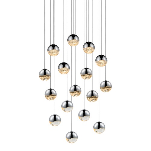 Sonneman Lighting Grapes Polished Chrome 16-Light LED Multi-Light Pendant by Sonneman Lighting 2923.01-MED