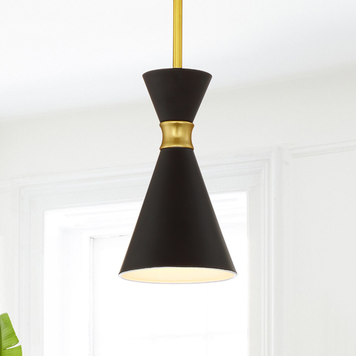 George Kovacs Lighting George Kovacs Conic Honey Gold Mini-Pendant Light with Conical Shade P1821-248