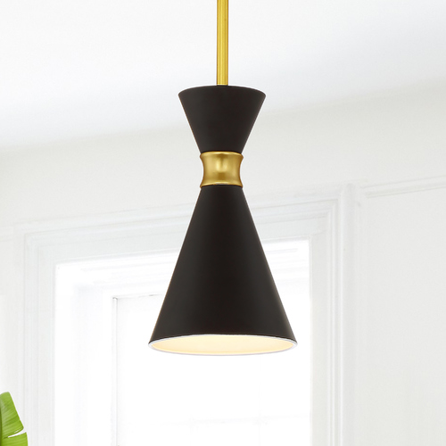 Conic Honey Gold Mini Pendant by George Kovacs