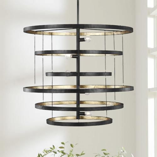 Generation Lighting Celeste Aged Iron Chandelier by Generation Lighting F3340/5AI/ADB