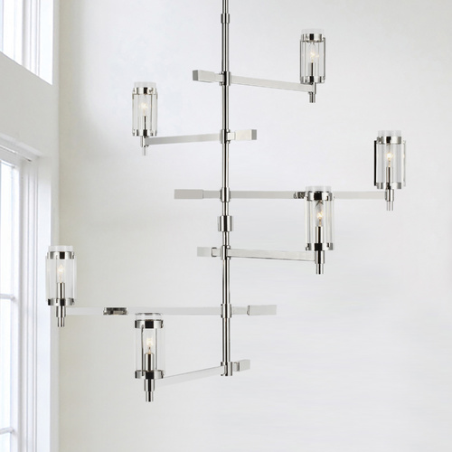 Generation Lighting Lauren Ralph Lauren 44.13-Inch Flynn Six-Tier Polished Nickel Chandelier by Generation Lighting LC1046PN