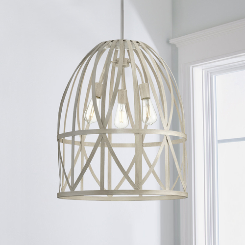Progress Lighting Chastain Basket Pendant in Bleached Oak by Progress Lighting P500344-185