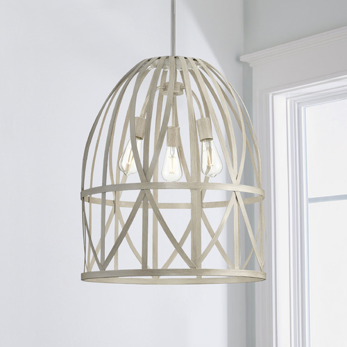 Chastain Basket Pendant in Bleached Oak by Progress Lighting