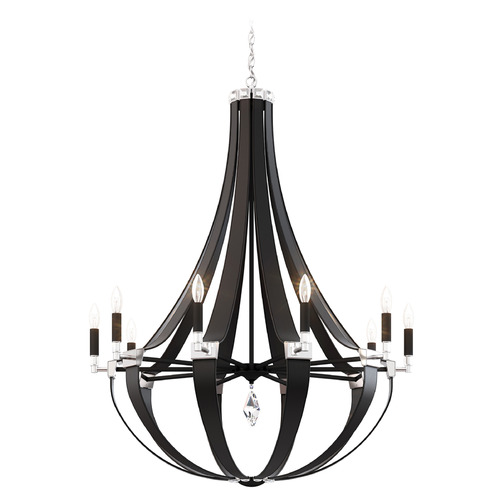 Schonbek Worldwide Lighting Crystal Empire Grizzly Black Chandelier