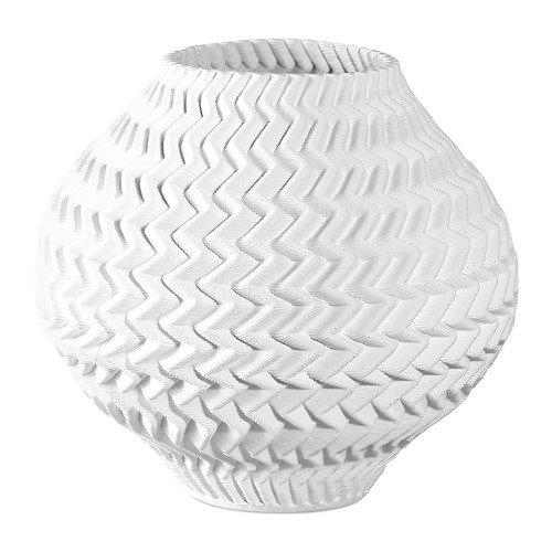 Currey and Company Lighting Currey and Company Plisse White Vase 1200-0788