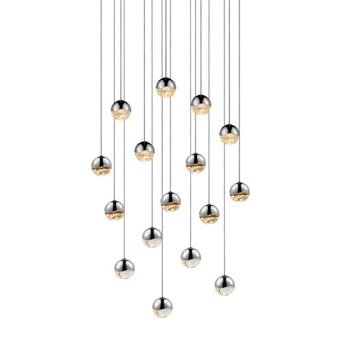 Grapes Polished Chrome 16-Light LED Multi-Light Pendant by Sonneman Lighting