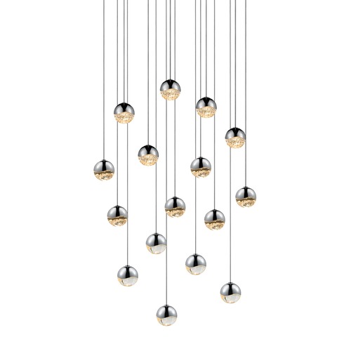 Sonneman Lighting Grapes Polished Chrome 16-Light LED Multi-Light Pendant by Sonneman Lighting 2923.01-SML