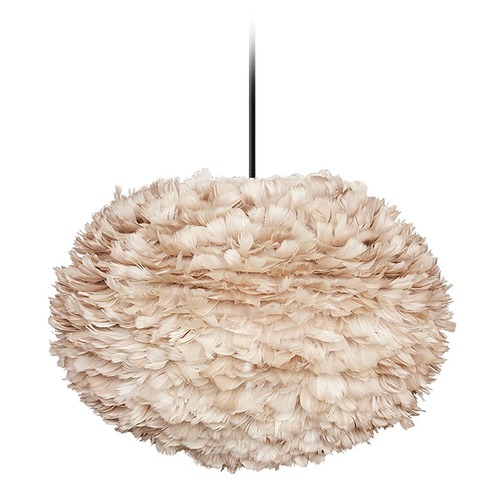 UMAGE UMAGE Black Pendant Light with Light Brown Feather Shade 3007_4008