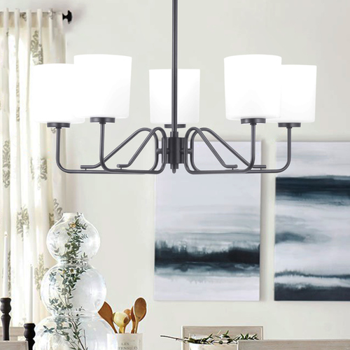 Tobin Black 5-Light Chandelier by Progress Lighting