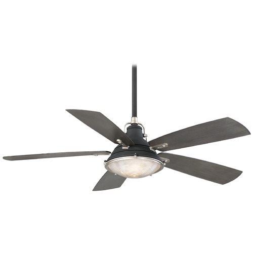 Minka Aire Groton 56-Inch LED Fan in Sand Black & Weathered Steel F681L-SDBK/WS