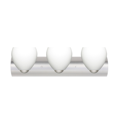 Bathroom Light White Glass Satin Nickel by Besa Lighting