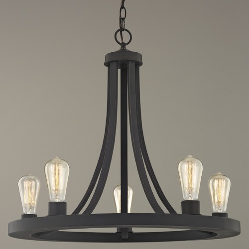 Rio 5-Light Chandelier in Bronze without Glass