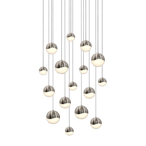 Sonneman Lighting Grapes Satin Nickel 16-Light LED Multi-Light Pendant by Sonneman Lighting 2923.13-AST