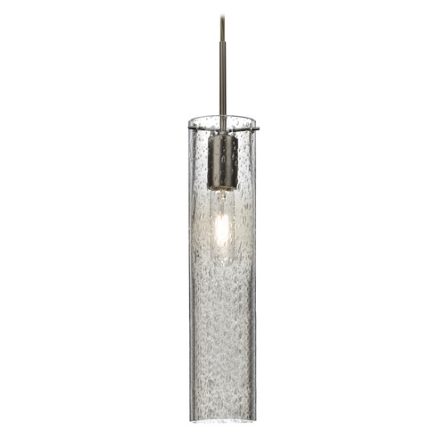 Besa Lighting Seeded Glass Mini-Pendant Light Bronze Juni by Besa Lighting 1JT-JUNI16CL-BR