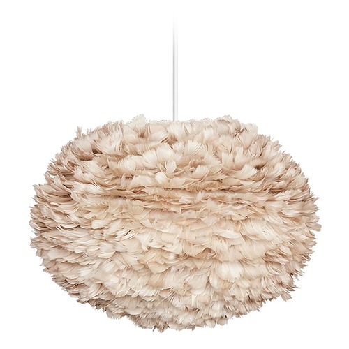 UMAGE UMAGE White Pendant Light with Light Brown Feather Shade 3007_4009