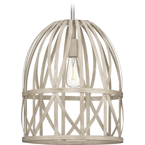 Chastain Basket Pendant in Bleached Oak by Progress Lighting
