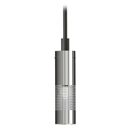 George Kovacs Grid 3 Coal & Brushed Nickel Mini-Pendant Light with Cylindrical Shade