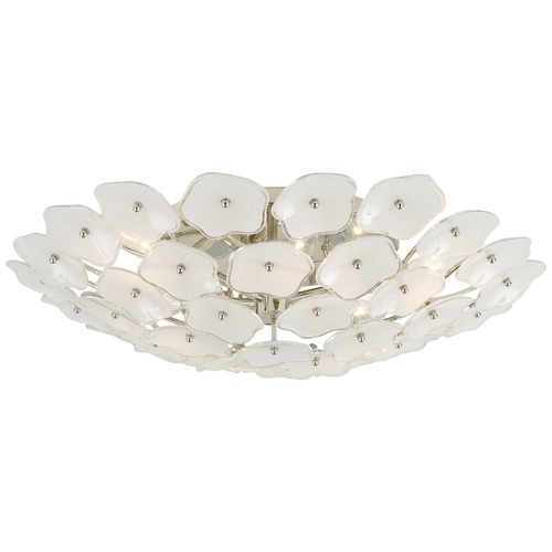 Visual Comfort Signature Collection Kate Spade New York Leighton Flush Mount in Nickel by Visual Comfort Signature KS4066PNCRE