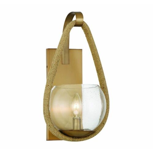 Ashe Wall Sconce in Warm Brass & Rope by Savoy House