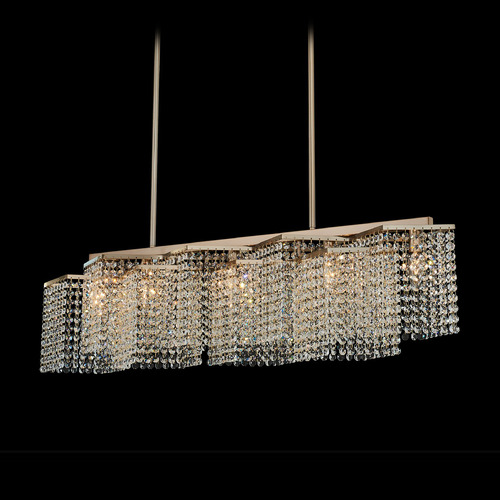 Allegri Crystal Cometa Brushed Champagne Gold Island Light