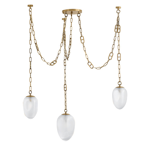 Corbett Lighting Noz Nozawa Daith Vintage Brass LED Chandelier