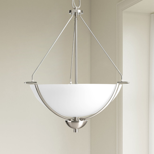 Progress Lighting Bravo Pendant in Brushed Nickel by Progress Lighting P3912-09