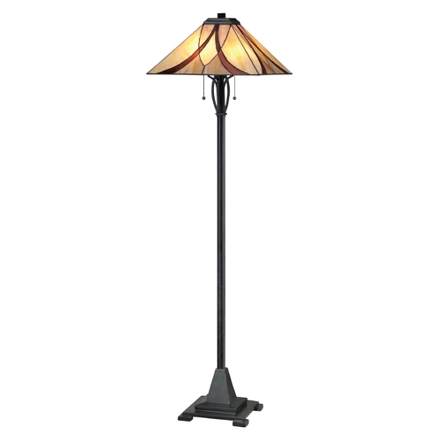 Quoizel Lighting Floor Lamp with Multi-Color Glass in Valiant Bronze Finish TFAS9360VA
