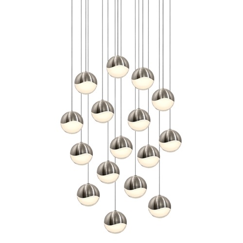 Grapes Satin Nickel 16-Light LED Multi-Light Pendant by Sonneman Lighting