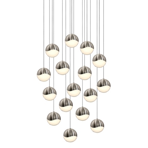 Sonneman Lighting Grapes Satin Nickel 16-Light LED Multi-Light Pendant by Sonneman Lighting 2923.13-LRG