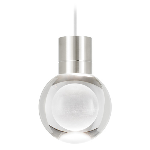Mina LED 3000K Mini Pendant in Nickel & White by Visual Comfort Modern