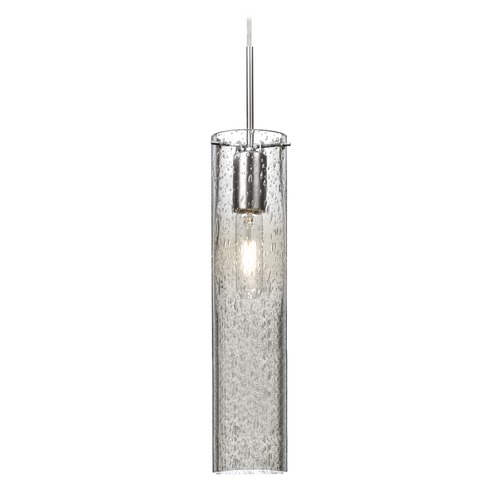 Besa Lighting Seeded Glass Mini-Pendant Light Satin Nickel Juni by Besa Lighting 1JT-JUNI16CL-SN