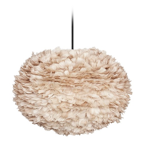 UMAGE UMAGE Black Pendant Light with Light Brown Feather Shade 3007_4010