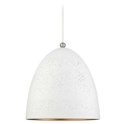 Livex Lighting Livex Lighting Pendant Light in White with Brushed Nickel Accents 49110-03