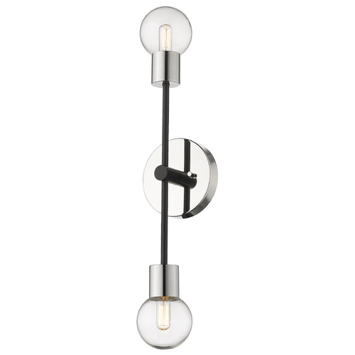 Z-Lite Neutra Matte Black & Polished Nickel Sconce by Z-Lite 621-2S-MB-PN