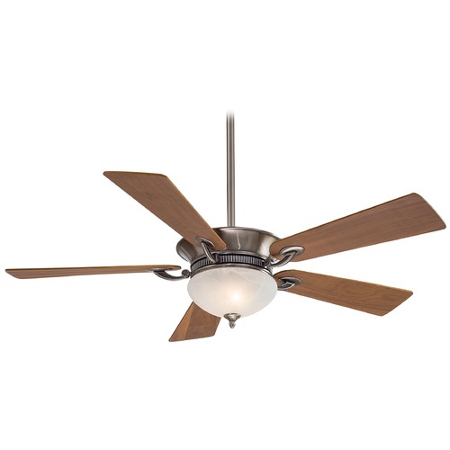 Minka Aire Delano 52-Inch LED Fan in Pewter with Natural Walnut Blades F701L-PW