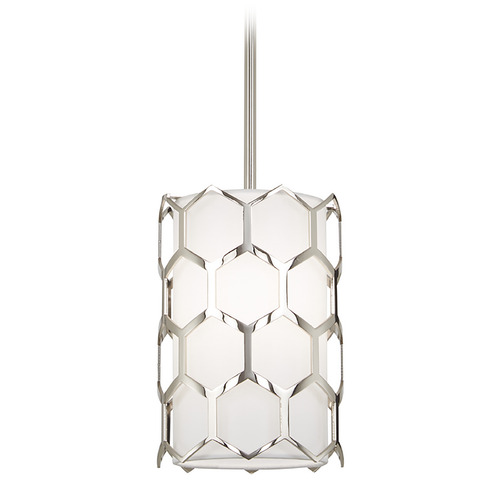 George Kovacs Lighting George Kovacs Missing Link Polished Nickel Mini-Pendant Light with Cylindrical Shade P1891-613