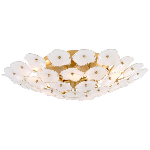 Visual Comfort Signature Collection Kate Spade New York Leighton Flush Mount in Brass by Visual Comfort Signature KS4066SBCRE