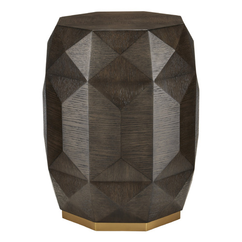 Currey and Company Kendall Dove Gray & Polished Brass Accent Table
