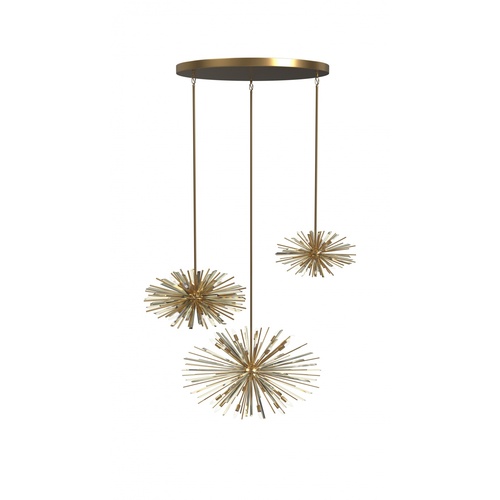 Palisades Avenue Multi-Light Pendant in Aged Brass by Avenue Lighting