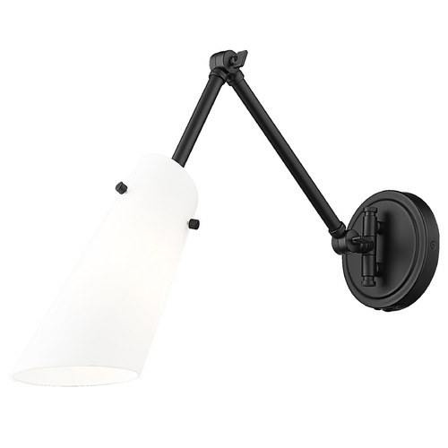 Z-Lite Julia Matte Black Plug and Cord Wall Lamp