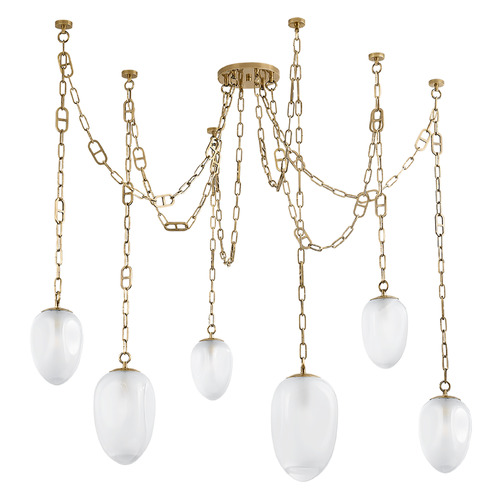 Corbett Lighting Noz Nozawa Daith Vintage Brass LED Chandelier