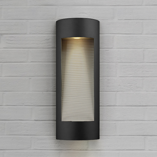 Hinkley Modern LED Outdoor Wall Light with Etched in Satin Black Finish 1664SK-LED