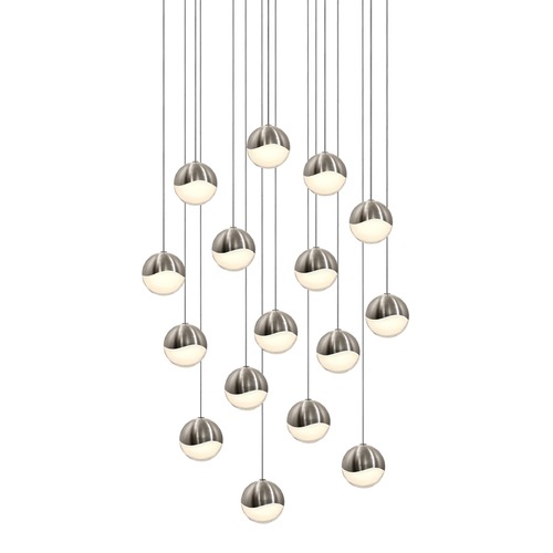 Grapes Satin Nickel 16-Light LED Multi-Light Pendant by Sonneman Lighting